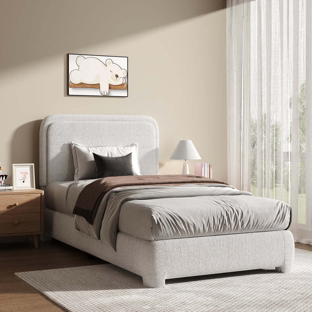 Bensu Boucle Upholstered Platform Bed